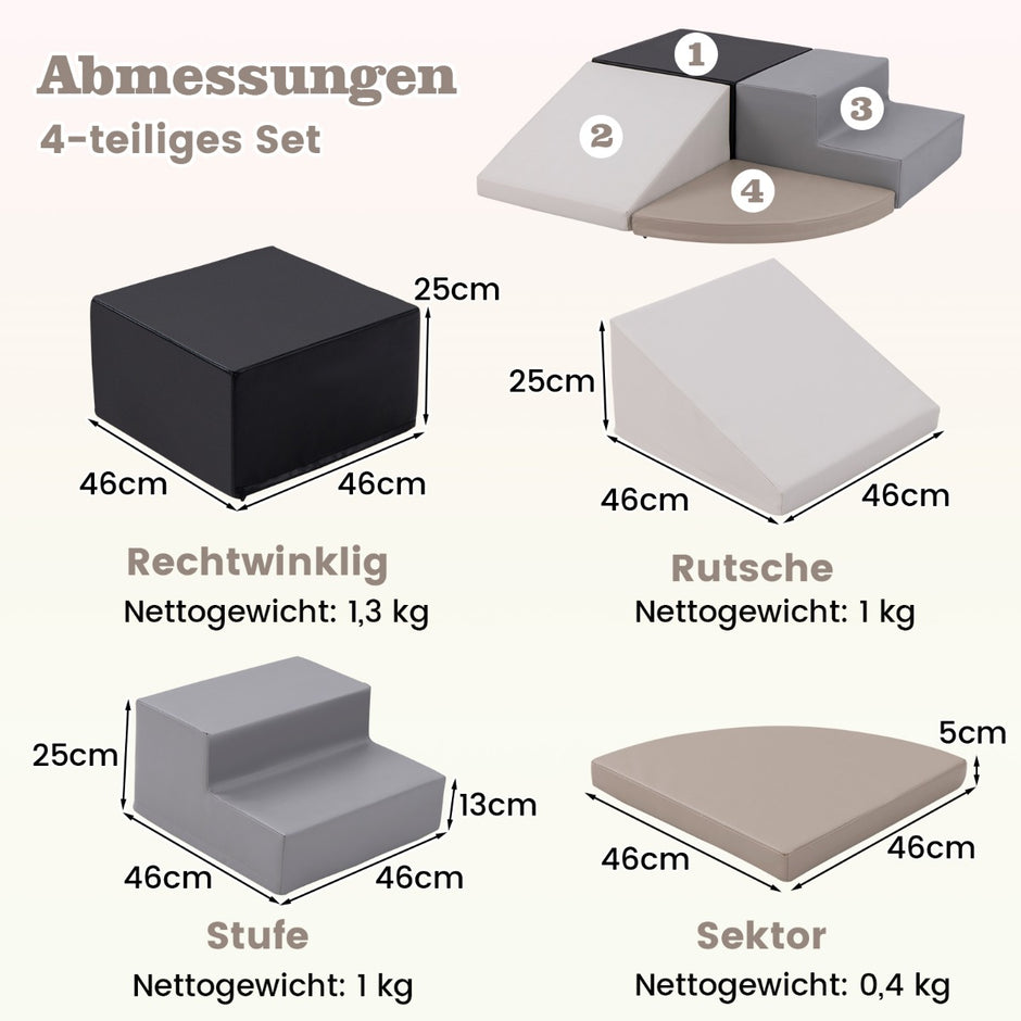 TLG. – Skumplastklossar för lek och klättring Jätteklossar Stora Svarta – 4 – Svart