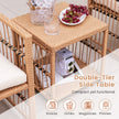delat – Rattan Trädgårdsmöbel Set Balkongmöbler med fåtöljer puffar och vånings kaffebord Loungeset – 5 2 2 2 – Natur
