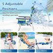 set – strandstolar med bord Hopfällbara campingstolar justerbar ryggstöd + – 2 – Blå och grön