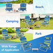 set – strandstolar med bord Hopfällbara campingstolar justerbar ryggstöd + – 2 – Blå och grön