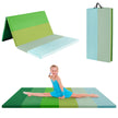 Vikbar – tumblingmatta Mjuk golvmatta Gymnastikmatta faldig i PU med bärhandtag – 180 x 120 cm 3 – Grön