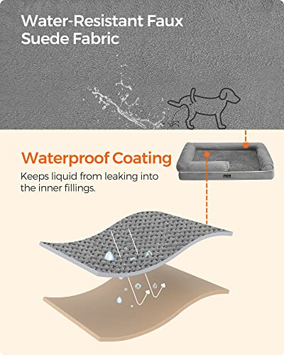 Hundsäng – Bekväm hundsoffa med avtagbart överdrag – Ljusgrå