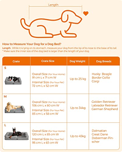 Hundsäng – Bekväm hundsoffa med avtagbart överdrag – Ljusgrå