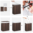 Tvättkorg – Bambu tvättsorterare med lock och avtagbar påse – Brun