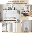 Konsolbord – med lådor och hylla Smalt sidobord Modern entrébord Vitt – 2 – Vit