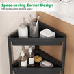 pack – hörnhylla med avtagbar design och dräneringshål fristående badrumshylla – 2 – Svart