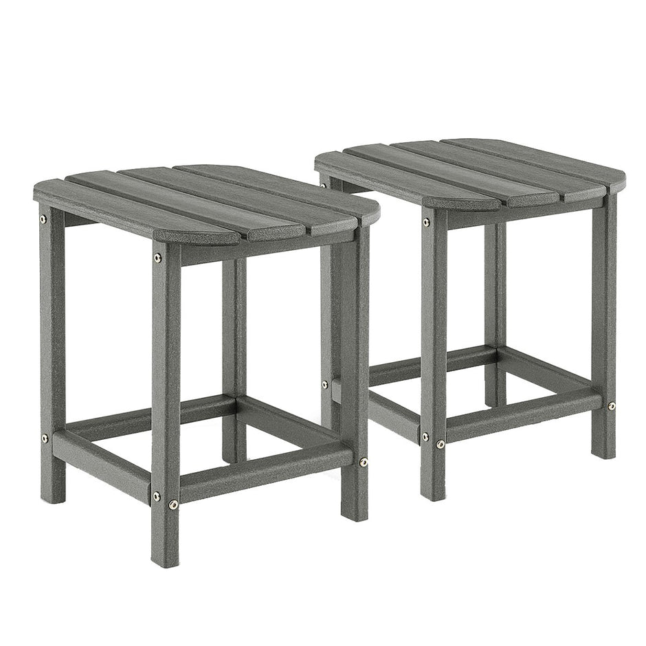 pack – sidobord i HDPE Väderbeständig Adirondack trädgårdsbord Litet kaffebord – 2 – Grå