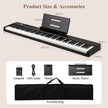 tangenter – digitalt piano bärbart fullformat elektriskt keyboard – 88 – Svart