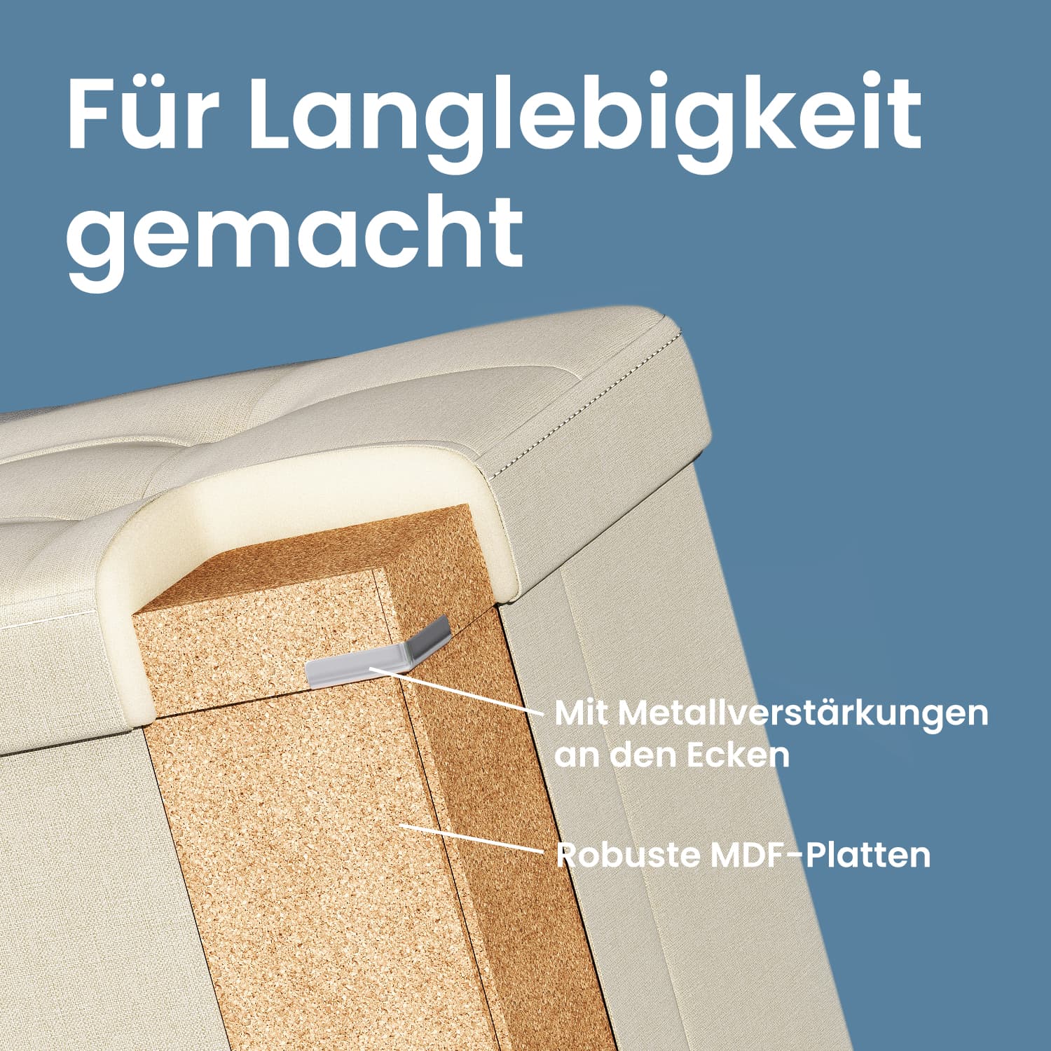 Soffa med lagringsutrymme - 38 x 110 x 38 cm - Säteslåda - stort format