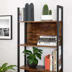 Bokställ - vardagsrumskåp - träbrädor - metallram - brun