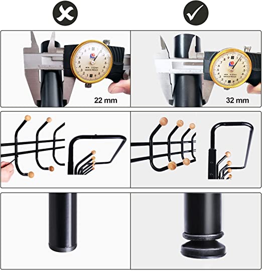 Klädställ med 18 krokar och 3 skoställ - stål - svart