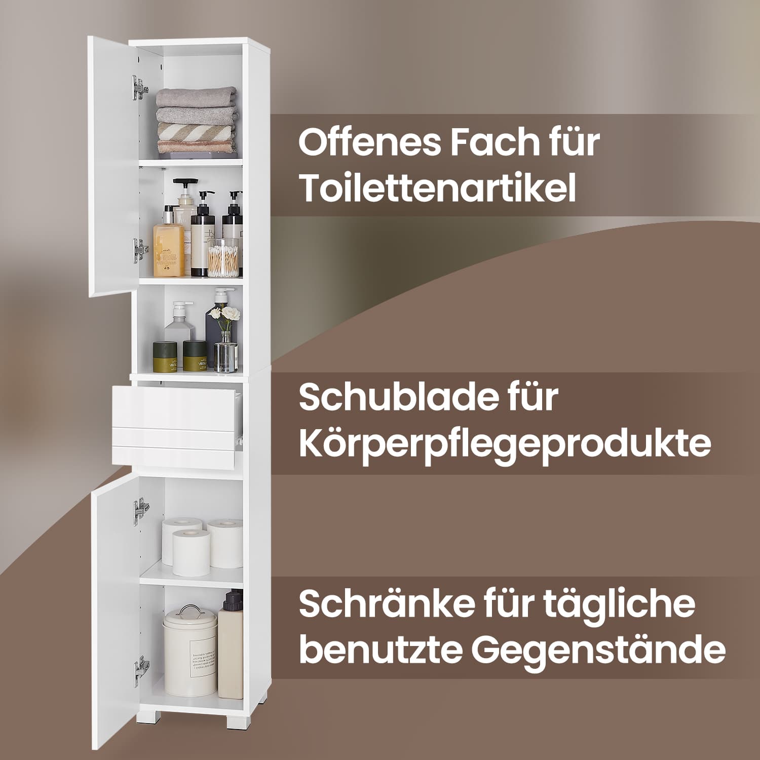 Badrumsmöbler - med en låda, kompakt och modern