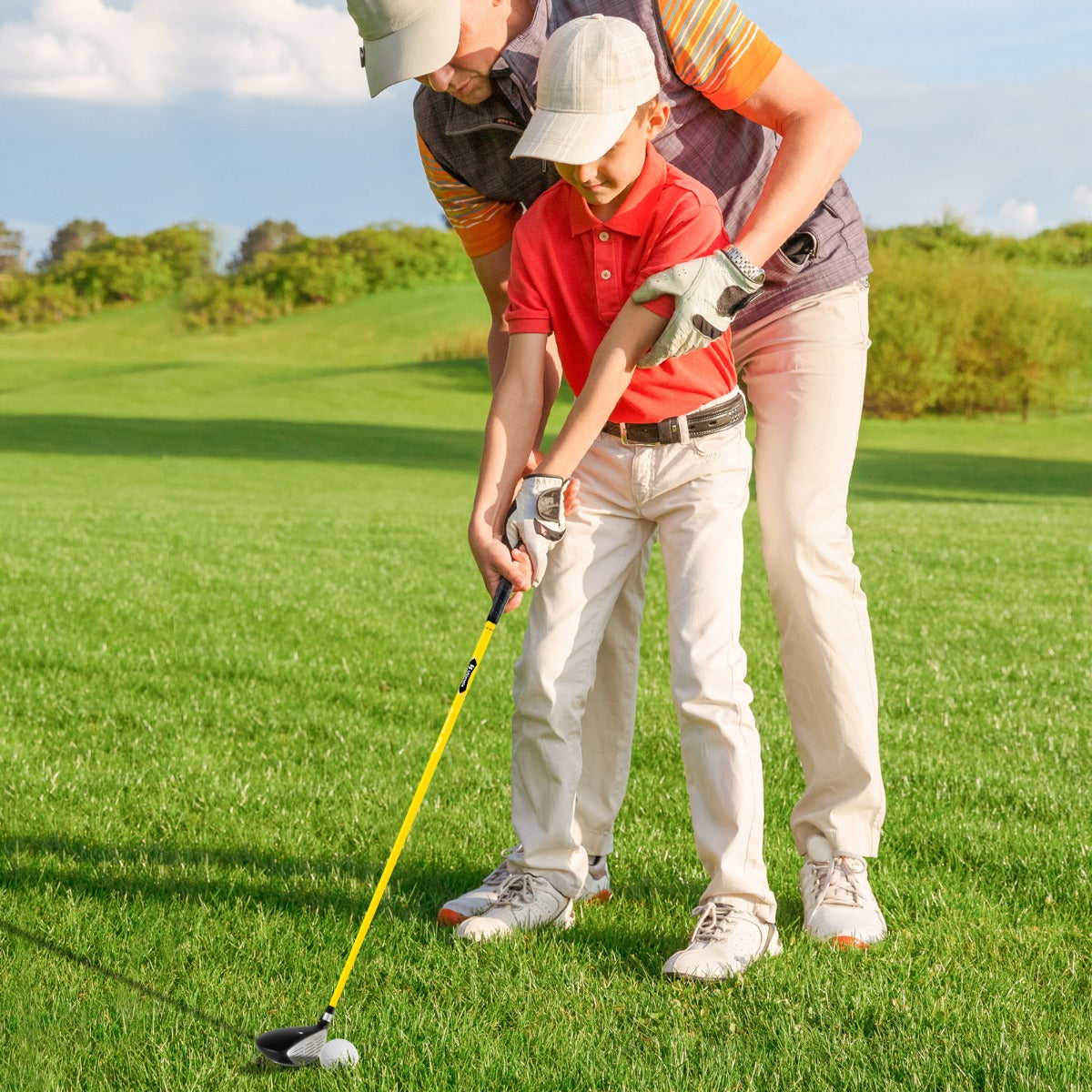 Golf – #3 Fairwayträ för barn med klubbaöverdrag tum grader fiberglass skaft – 34 15 – Gul