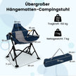 Fällbar – campingstol med justerbart ryggstöd och dryckeshållare – Blå