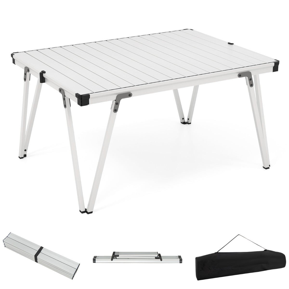Campingbord – med vattentålig bordsskiva och bärväska picknickbord utomhusbord – Silver