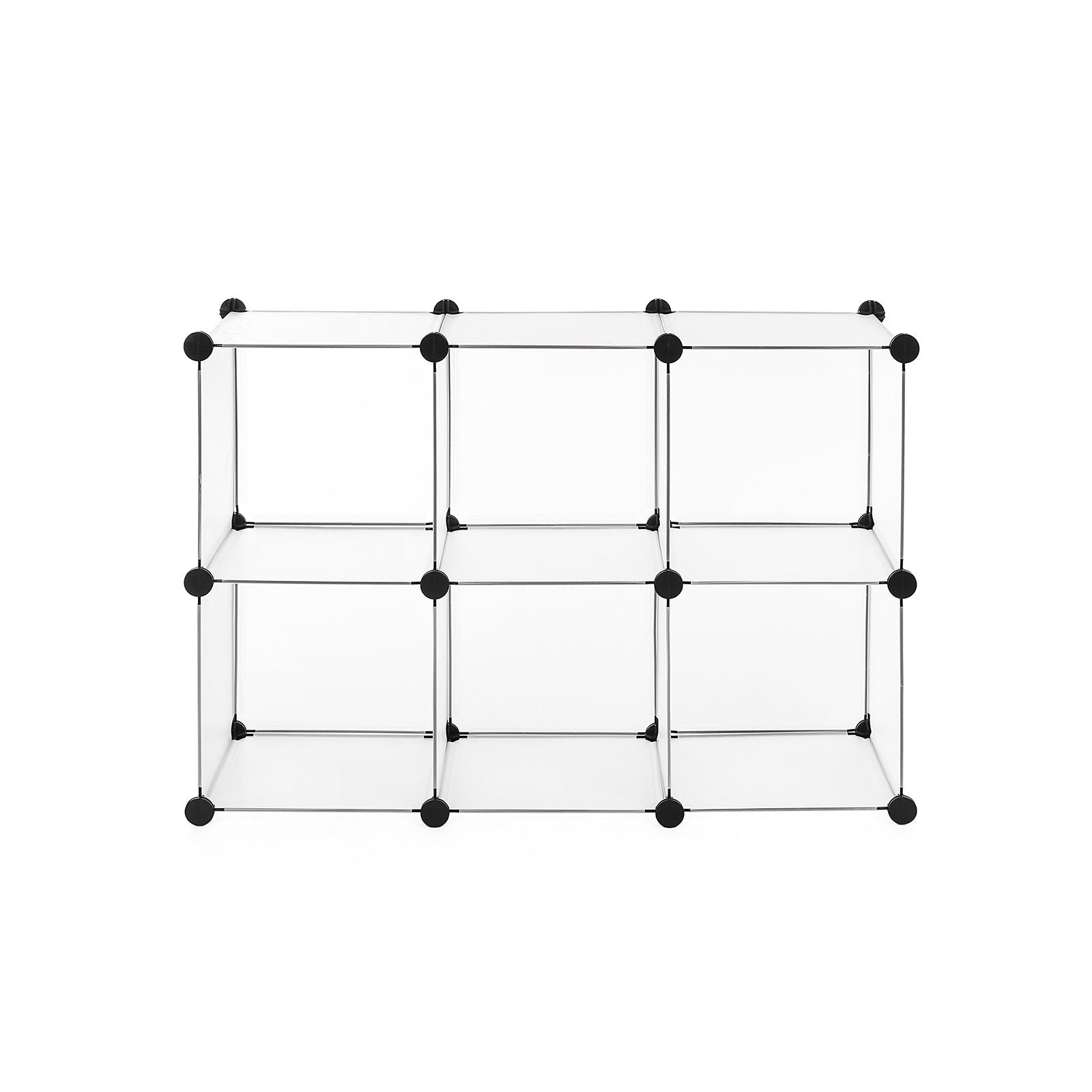 Shoe Rack - Cube skåp - förvaringsskåp med 6 fack - vita plastdörrar