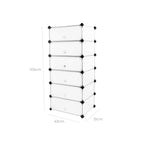 Shoe Rack - Cube skåp - förvaringsskåp med 6 fack - vita plastdörrar
