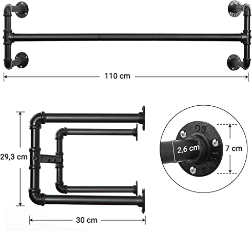 Klädställ – Heavy duty – Set om 2 – Svart