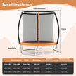 Trampolin – utomhus med stege, rund säkerhetsnät, kantöverdrag och metallram – Ø 305 cm – Orange