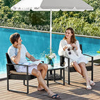 Garden Furniture Set - Lounge Set - Rattan Look - 2 stolar och glasbord - Svart