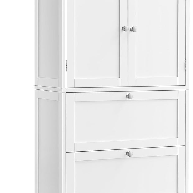 Badrumsskåp – Justerbar hylla – 2 lådor – Vit