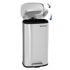 Avfallsbink - Trash - 30L - Metal - Lösterbar container - Silver
