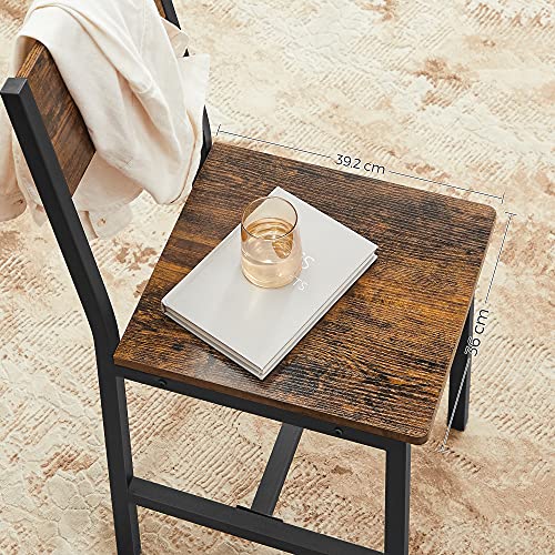 Matsalstolar - Uppsättning av 2 - Kökstolar - Metal Frame - Grå