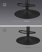 Barstol - uppsättning av 2 - med ryggstöd - bläck svart