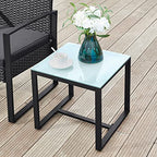 Balkongmöbler - Lounge Set - 2 stolar och bord - svart