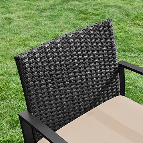 Garden Furniture Set - Lounge Set - Rattan Look - 2 stolar och glasbord - Svart