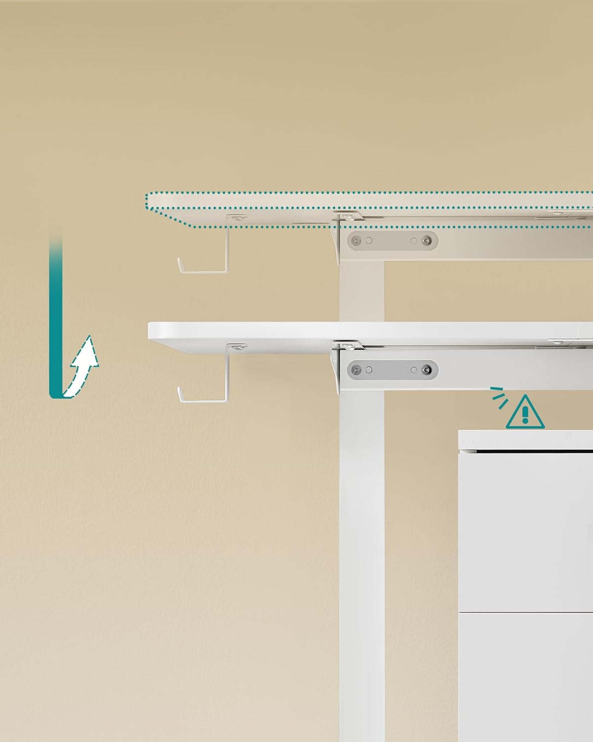 Elektriskt skrivbord - Höjdjusterbar - Flera positioner