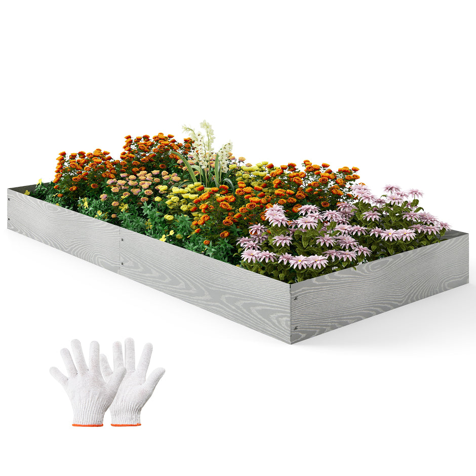 delad – gräskant Verzinkt Metall lång rabatter DIY högbädd trädgårdsbädd – 6 6 m 110 x 20 cm – Silver