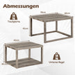 pack – rektangulära stapelbara soffbord med förvaringsyta, sidobord i lantlig stil – 2 – Grå