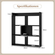 Bokhylla – med kuber Ståhylla Kubhylla Förvaringshylla – 7 80 x 20 x 90 cm – Svart