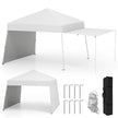 Pop – up Paviljong med omvandlingsbara sidoväggar till markis – 2 430 x 280 cm – Vit