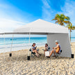 Pop – up Paviljong med omvandlingsbara sidoväggar till markis – 2 430 x 280 cm – Vit