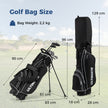 Komplett – golfklubbs och bultsats för vänsterhänta män, bärbar lätt golfbag – Svart