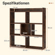 Bokhylla – med kuber Ställhylla Kubhylla Förvaringshylla – 7 80 x 20 x 90 cm – Kaffe