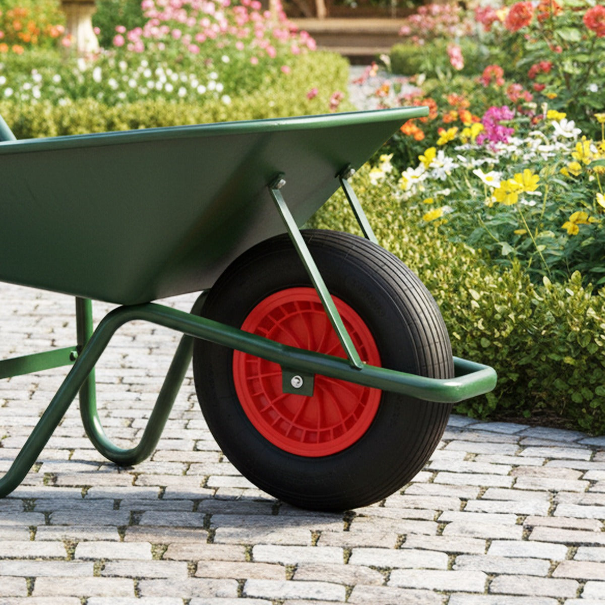Kärrrad – upp till Helgummiskiva bärkraft – 4.80/4.00 8 Ø 400 mm 250 kg – Svart