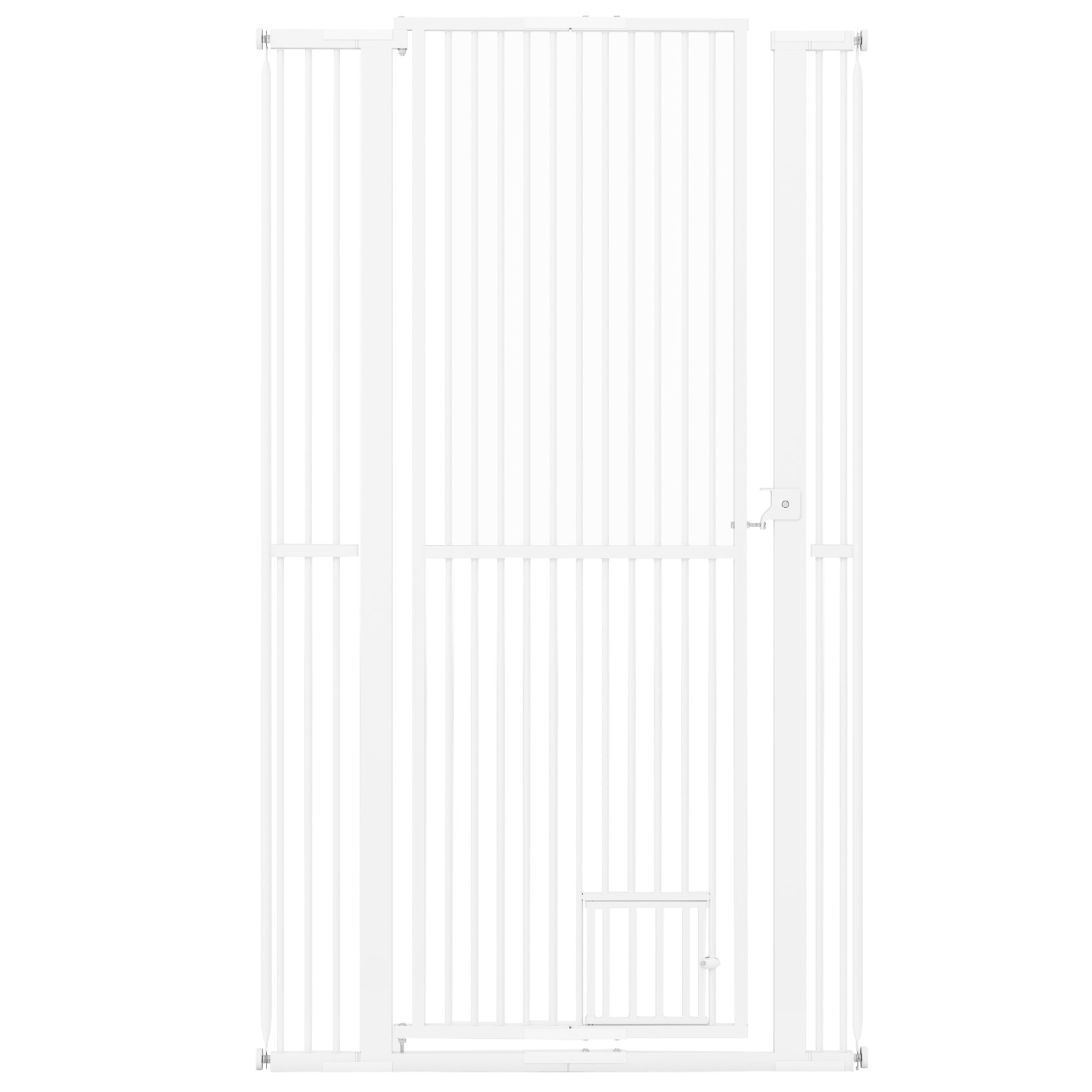 Hög – djurbarriär Metall säkerhetsgaller med förlängningssatser Utan borrning – 2 77-104 cm x 171 cm – Vit
