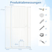 Hög – djurbarriär Metall säkerhetsgaller med förlängningssatser Utan borrning – 2 77-104 cm x 171 cm – Vit