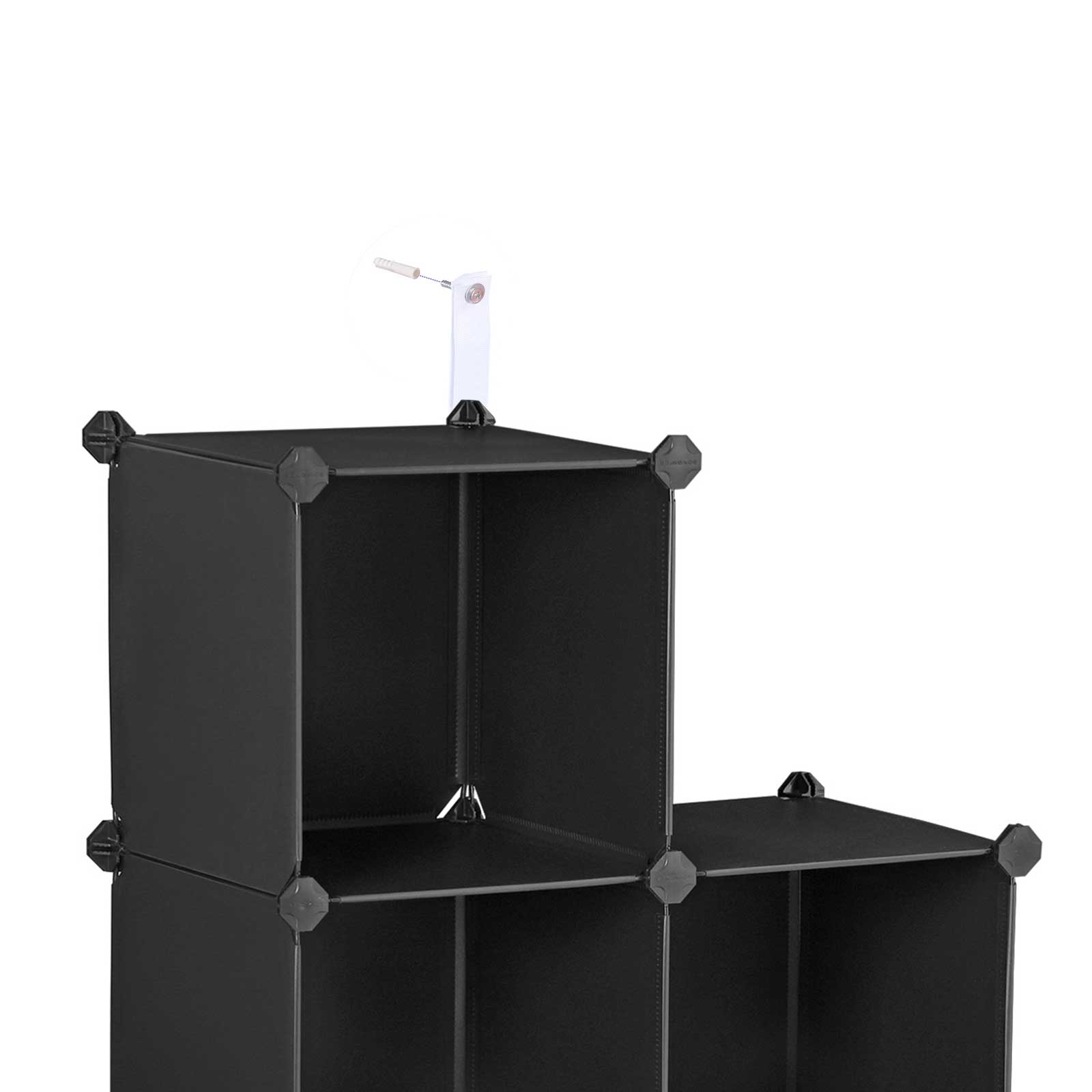 Förvaringsställ – 6 fack – plast – halvtransparent vit