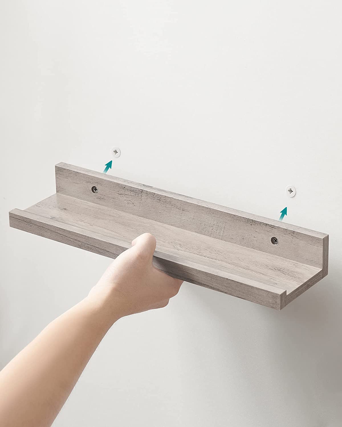 Vägghylla Set om 3 – Flytande och dekorativ – Grå