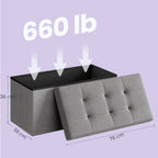 Soffa med lagringsutrymme - 38 x 76 x 38 cm - sätesbox - multifunktionell