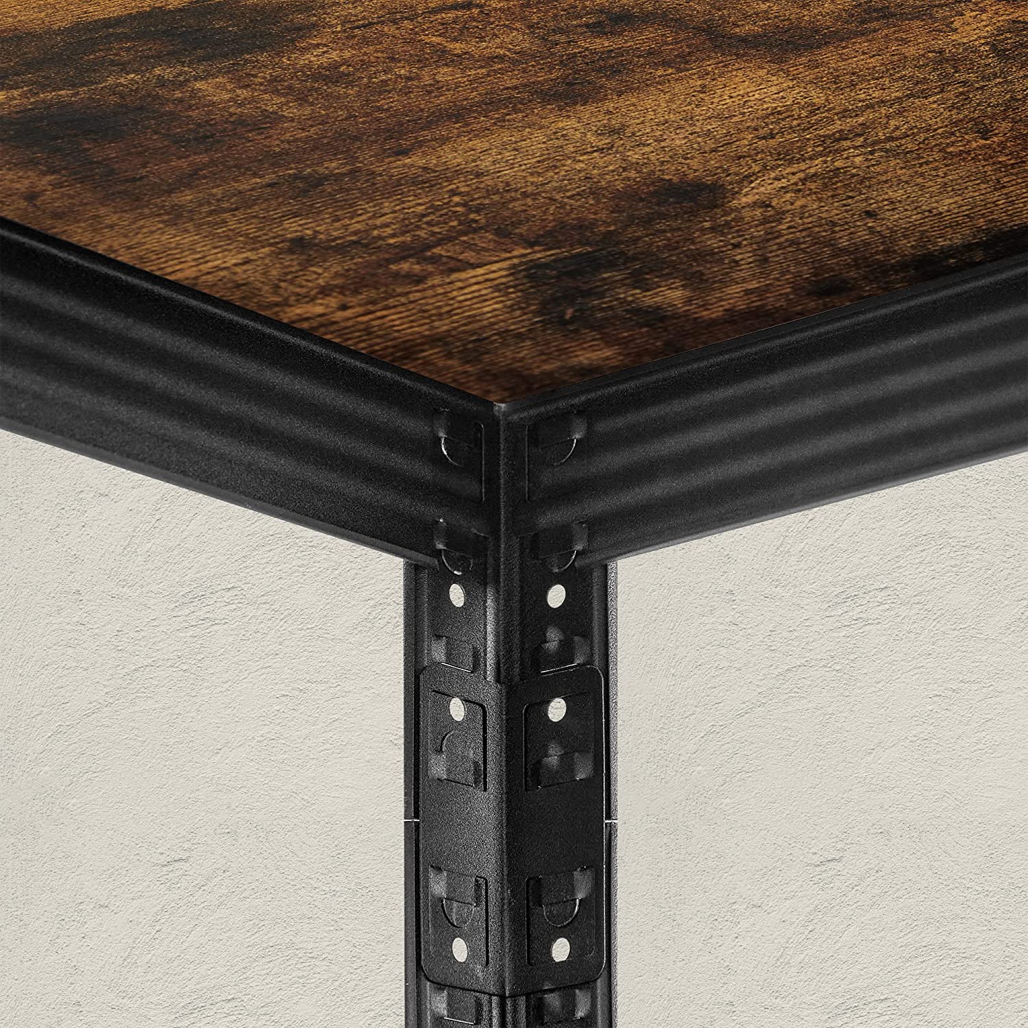 Lagringsställ - förvaringsskåp - Uppsättning av 2 - 5 hyllor - Skattepliktiga upp till 400 kg - brun svart