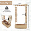 Höjbädd – med spaljé och hängande tak, planteringslåda stöd – 110 x 44 x 182 cm – Natur