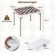 Fällbart – schackbord med avtagbar bordskiva och dryckeshållare schackbräde – 4 – Svart och vit