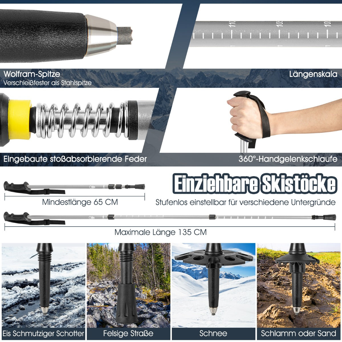 i – snöskor set med dubbel spännsystem – 4 1 78 cm – Silver