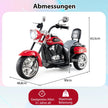 6V – barnmotorcykel med justerbar strålkastare och ljud Trehjulig elmotorcykel brandbil – Röd