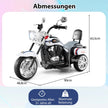 6V – barnmotorcykel med justerbar strålkastare och ljud Trehjulig elmotorcykel polis – Vit
